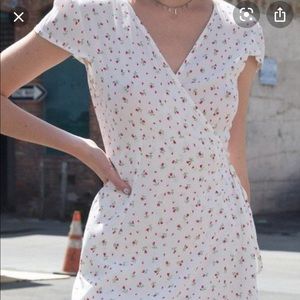 Brandy Melville White Floral Wrap Dress